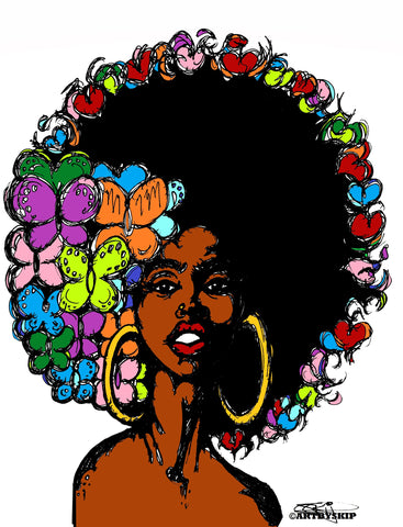FUNKY AFRO CHIC POSTER PRINT