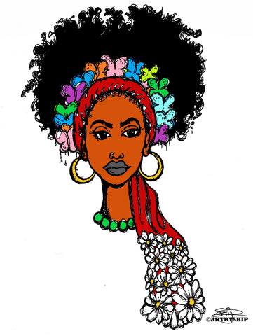 AFRO SCARF POSTER PRINT