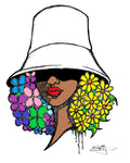 AFRO FLOWERS AND HAT NEW ROLLED CANVAS PRINTS