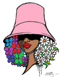 AFRO FLOWERS AND HAT NEW ROLLED CANVAS PRINTS