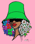 AFRO FLOWERS AND HAT NEW ROLLED CANVAS PRINTS