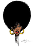 BIG AFRO FUNK CHICK NEW ROLLED CANVAS PRINTS