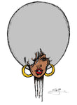 BIG AFRO FUNK CHICK NEW ROLLED CANVAS PRINTS