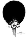 BIG AFRO FUNK CHICK NEW ROLLED CANVAS PRINTS