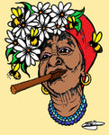 CUBAN LADY SMOKE N BEES POSTER OR ROLLED CANVAS PRINT