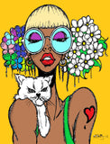 CAT & PIG TAILS POSTER OR ROLLED CANVAS PRINTS
