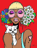 CAT & PIG TAILS POSTER OR ROLLED CANVAS PRINTS