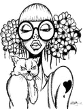CAT & PIG TAILS POSTER OR ROLLED CANVAS PRINTS