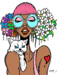 CAT & PIG TAILS POSTER OR ROLLED CANVAS PRINTS