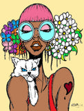 CAT & PIG TAILS POSTER OR ROLLED CANVAS PRINTS