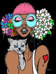 CAT & PIG TAILS POSTER OR ROLLED CANVAS PRINTS