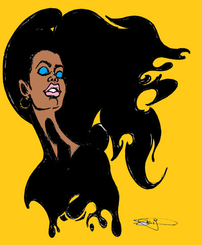 FIRE HAIR POSTER OR ROLLED CANVAS PRINTS