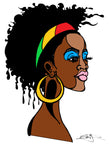 AFRO HOOP BADANA POSTER OR ROLLED CANVAS PRINTS
