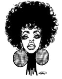 DISCO BALL AFRO CHICK POSTER OR ROLLED CANVAS PRINTS