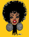 DISCO BALL AFRO CHICK POSTER OR ROLLED CANVAS PRINTS