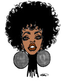 DISCO BALL AFRO CHICK POSTER OR ROLLED CANVAS PRINTS