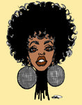 DISCO BALL AFRO CHICK POSTER OR ROLLED CANVAS PRINTS
