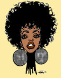 DISCO BALL AFRO CHICK POSTER OR ROLLED CANVAS PRINTS