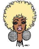 DISCO BALL AFRO CHICK POSTER OR ROLLED CANVAS PRINTS
