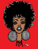 DISCO BALL AFRO CHICK POSTER OR ROLLED CANVAS PRINTS