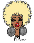 DISCO BALL AFRO CHICK POSTER OR ROLLED CANVAS PRINTS