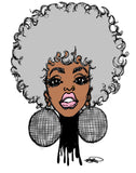 DISCO BALL AFRO CHICK POSTER OR ROLLED CANVAS PRINTS