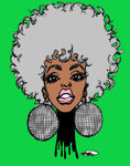 DISCO BALL AFRO CHICK POSTER OR ROLLED CANVAS PRINTS