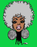 DISCO BALL AFRO CHICK POSTER OR ROLLED CANVAS PRINTS