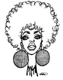 DISCO BALL AFRO CHICK POSTER OR ROLLED CANVAS PRINTS