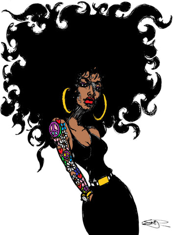 HIGH FASHION AFRO POSTER OR ROLLED CANVAS PRINTS