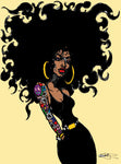HIGH FASHION AFRO POSTER OR ROLLED CANVAS PRINTS