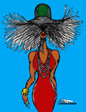 FEATHER HAT GIRL POSTER PRINT